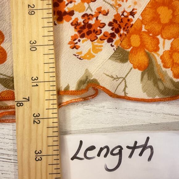 VTG Wet Seal y2k medium ivory orange halter babydoll floral dress fairy romantic - Picture 7 of 9